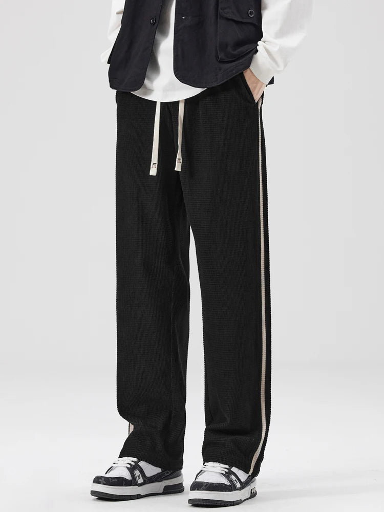 Autumn Corduroy Sweatpants - Men's Loose Fit Straight Trousers