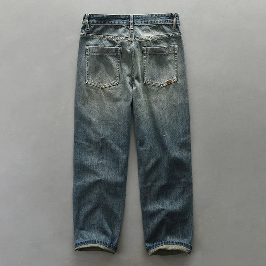 Heritage Washed Straight-Leg Denim Jeans