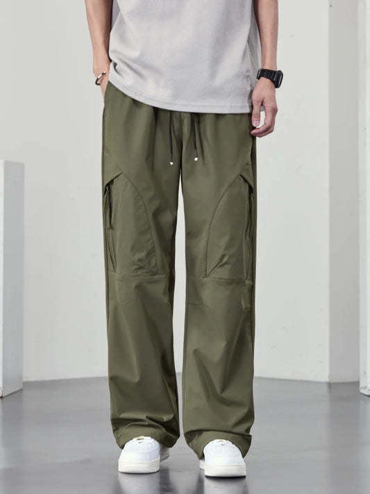Men's Plus Size Ice Silk Cooling Cargo Pants - Quick Dry & Loose Fit (6XL-8XL)