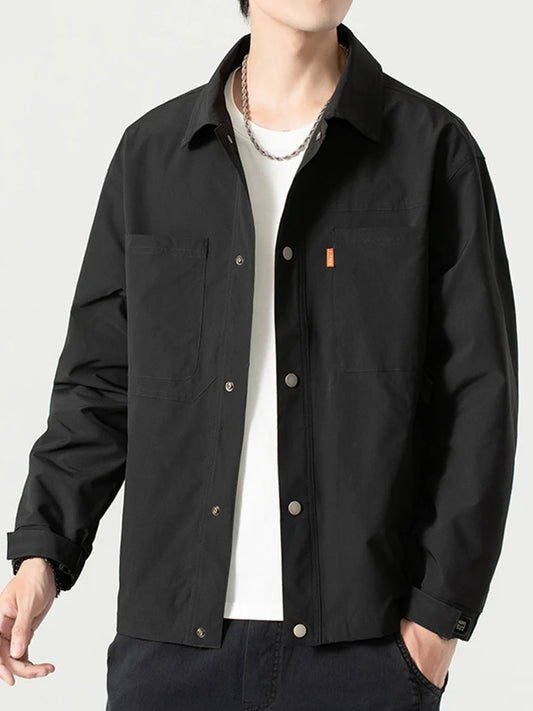 Men's Plus Size Windbreaker Jacket - Shirt Collar & Waterproof (Up to 8XL)