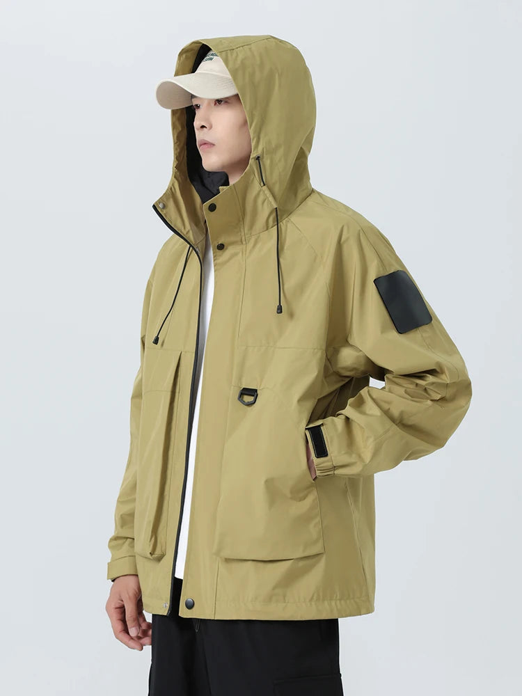 Cortavientos oversize con capucha para hombre - Abrigo coreano de corte holgado (hasta la talla 8XL)