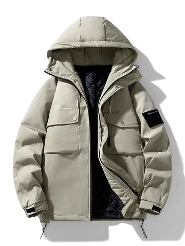 Parka acolchada de gran peso para hombre - Abrigo para desplazamientos a diario, cortavientos y cálido (Tallas grandes)