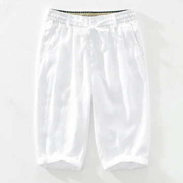 Pantalones cortos Camden de mezcla de lino con costuras en contraste