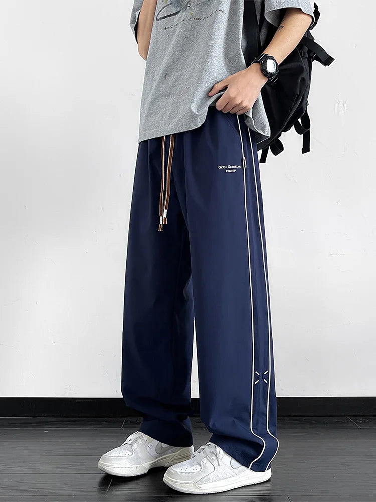 Pantalones refrescantes de seda de hielo para hombre de tallas grandes - Pantalones de pierna ancha y corte holgado (6XL-8XL)