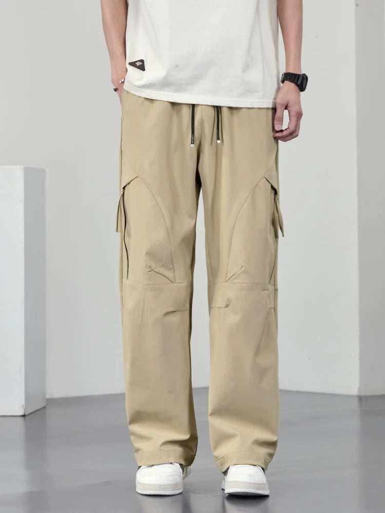 Men's Plus Size Ice Silk Cooling Cargo Pants - Quick Dry & Loose Fit (6XL-8XL)