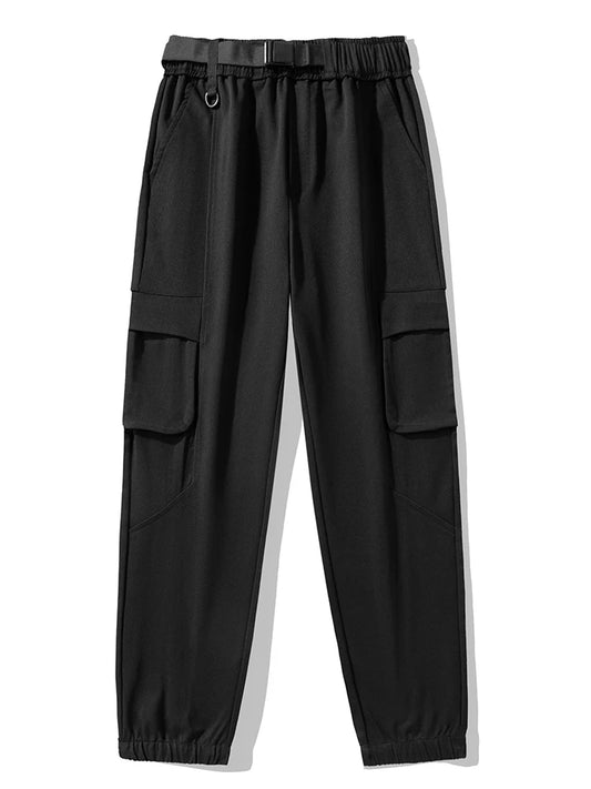 Multi-Pocket Polyester Knit Joggers