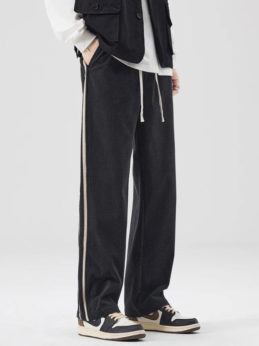 Autumn Corduroy Sweatpants - Men's Loose Fit Straight Trousers