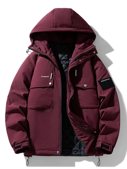 Parka acolchada de gran peso para hombre - Abrigo para desplazamientos a diario, cortavientos y cálido (Tallas grandes)