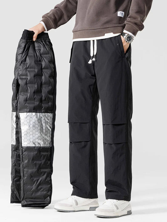 Men's 90% Duck Down Puffer Pants - Waterproof, Windproof & Snow Thermal Trousers