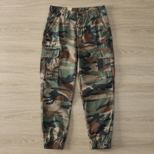 Woodland Camouflage Cuffed Cargo Joggers
