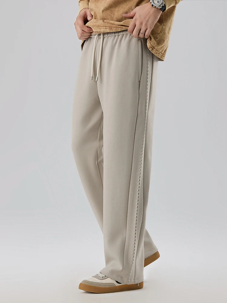 Pantalón deportivo holgado de algodón grueso para hombre - Tejido transpirable de alta calidad