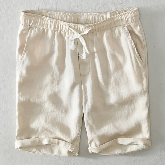Brighton Linen-Blend Drawstring Chino Shorts