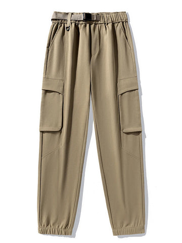 Multi-Pocket Polyester Knit Joggers