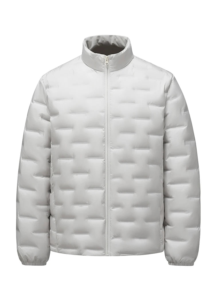 Chaqueta acolchada de plumón estilo coreano para hombre - Ligera y cálida, 90 % plumón de pato