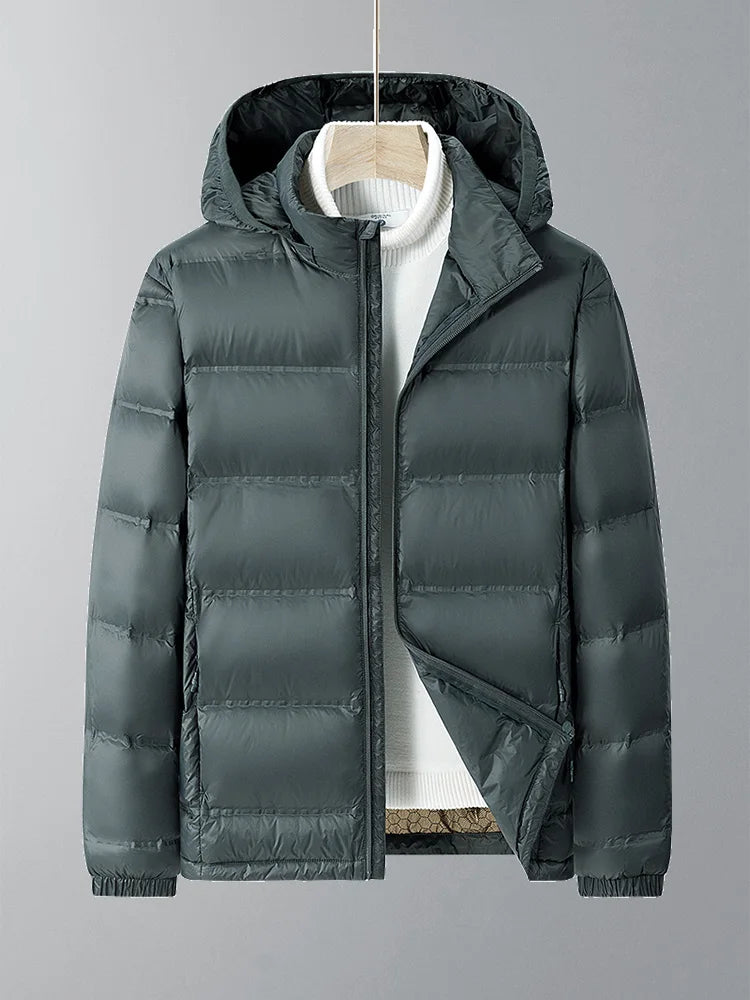 Men's Plus Size Business Casual Down Puffer Jacket - Lightweight & Warm (Up to 8XL)