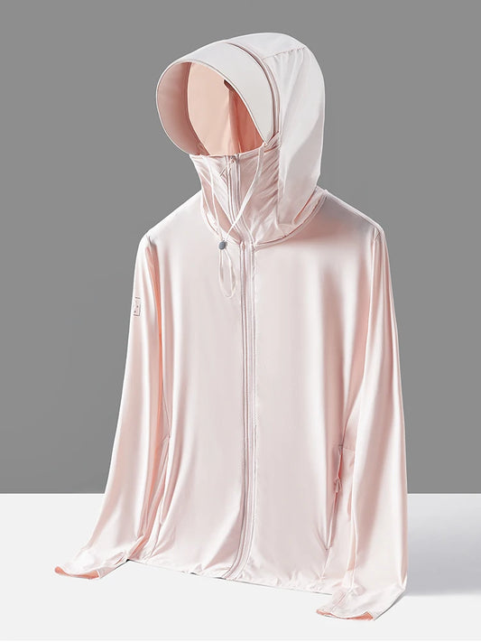 Chaqueta cortavientos ultradelgada de nailon para hombre de tallas grandes con protección solar UPF 100+ (hasta la talla 8XL)