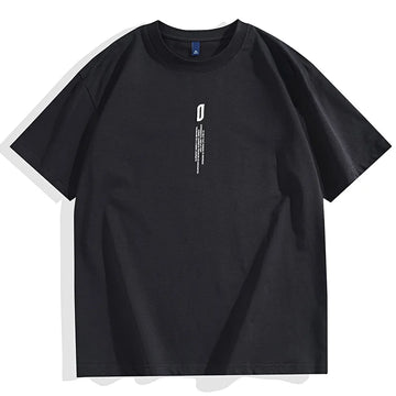 Linear Typographic Minimalist Heavyweight Cotton T-Shirt