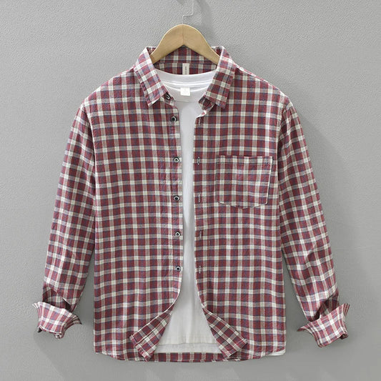 Abstract Plaid Flannel Overshirt